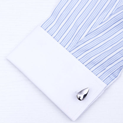 Silver Teardrop Cufflinks Cufflink    - Sophisticated Gentlemen