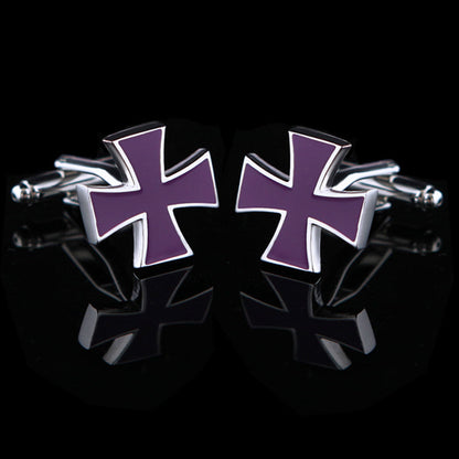 Gent's Purple Iron Cross Cufflinks - SOPHGENT