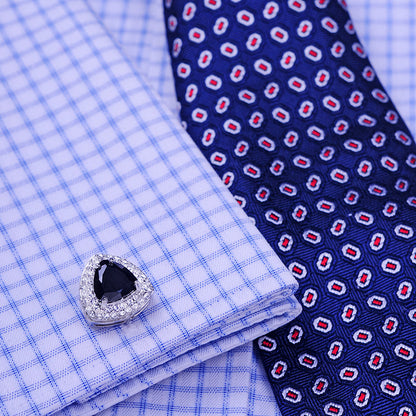 Crystal Black Onyx Cufflinks Cufflink    - Sophisticated Gentlemen