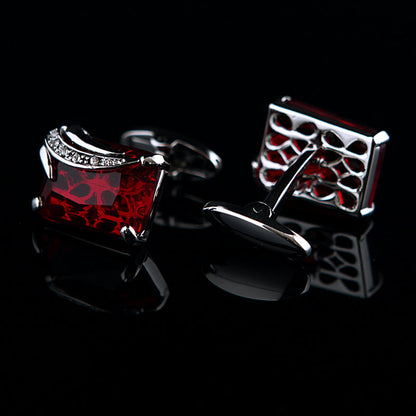 Crystal Red Gemstone Cufflinks - SOPHGENT
