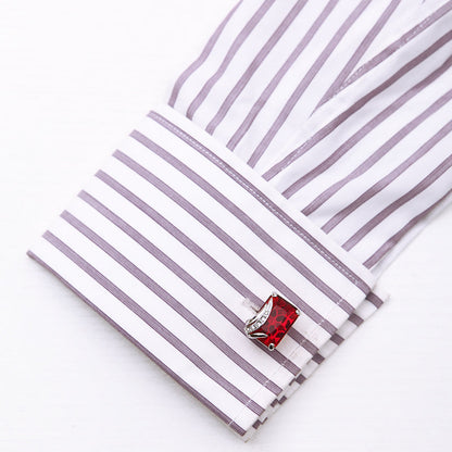 Crystal Red Gemstone Cufflinks Cufflink    - Sophisticated Gentlemen