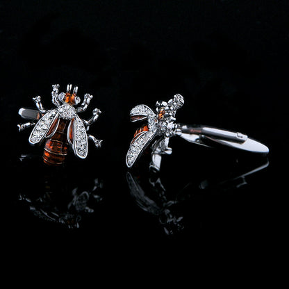 Crystal Enamel Bee Cufflinks Cufflink    - Sophisticated Gentlemen