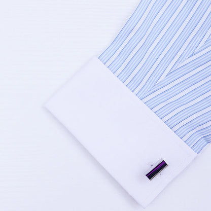 Rectangular Purple Crystal Cufflinks Cufflink    - Sophisticated Gentlemen