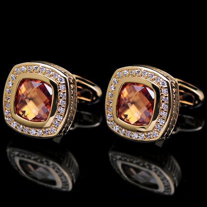 Crystal Zircon 18K Gold Cufflinks - SOPHGENT