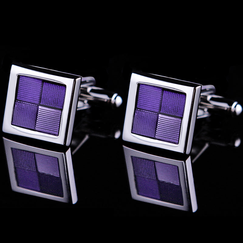 Enamel Purple Square Cufflinks - SOPHGENT