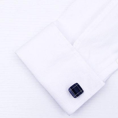 Dark Blue Elegant Cufflinks Cufflink    - Sophisticated Gentlemen