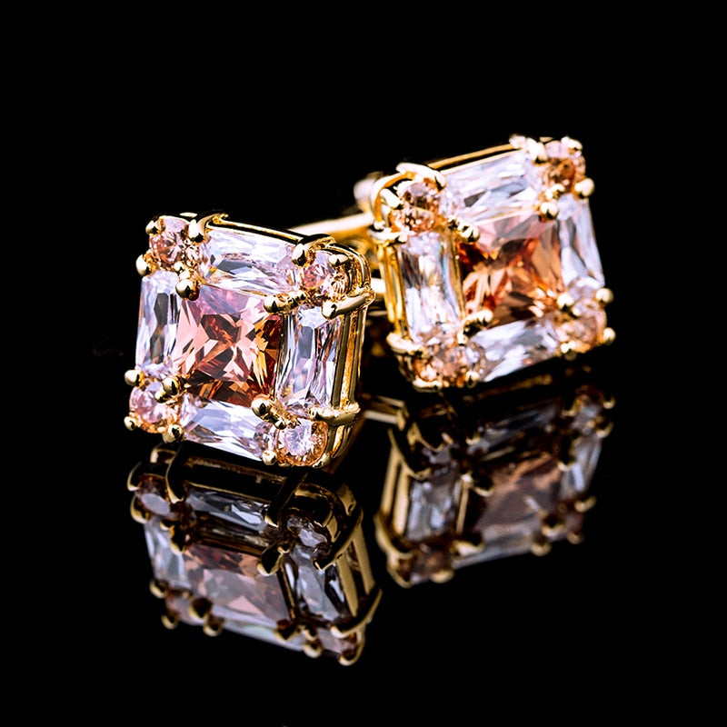 Gold and Crystals Cufflinks - SOPHGENT
