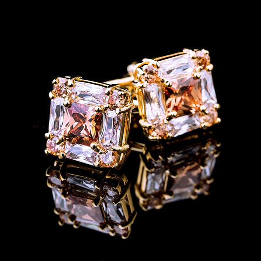 Gold and Crystals Cufflinks - SOPHGENT