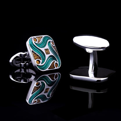 Green Enameled Cufflinks - SOPHGENT
