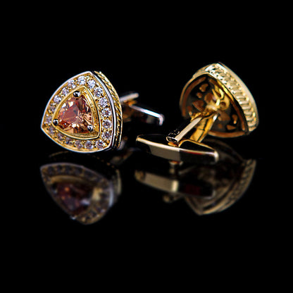 Elegant Gold Crystal Cufflinks - SOPHGENT