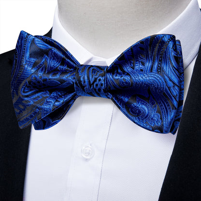 Royal Blue Paisley Bow Tie bow ties    - Sophisticated Gentlemen