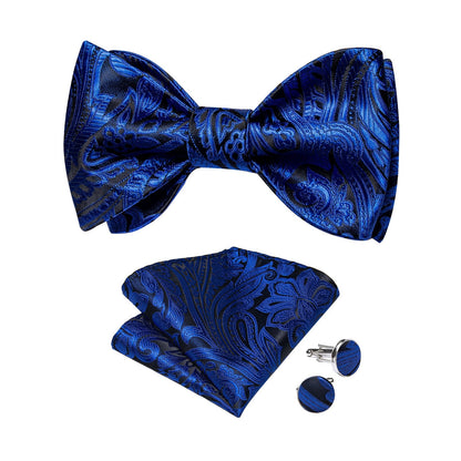 Royal Blue Paisley Bow Tie bow ties    - Sophisticated Gentlemen