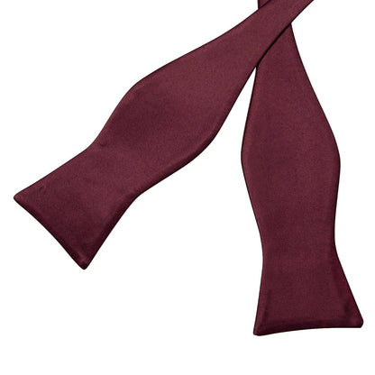 Solid Burgundy Silk Bow Tie bow tie    - Sophisticated Gentlemen