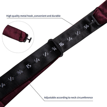 Solid Burgundy Silk Bow Tie bow tie    - Sophisticated Gentlemen