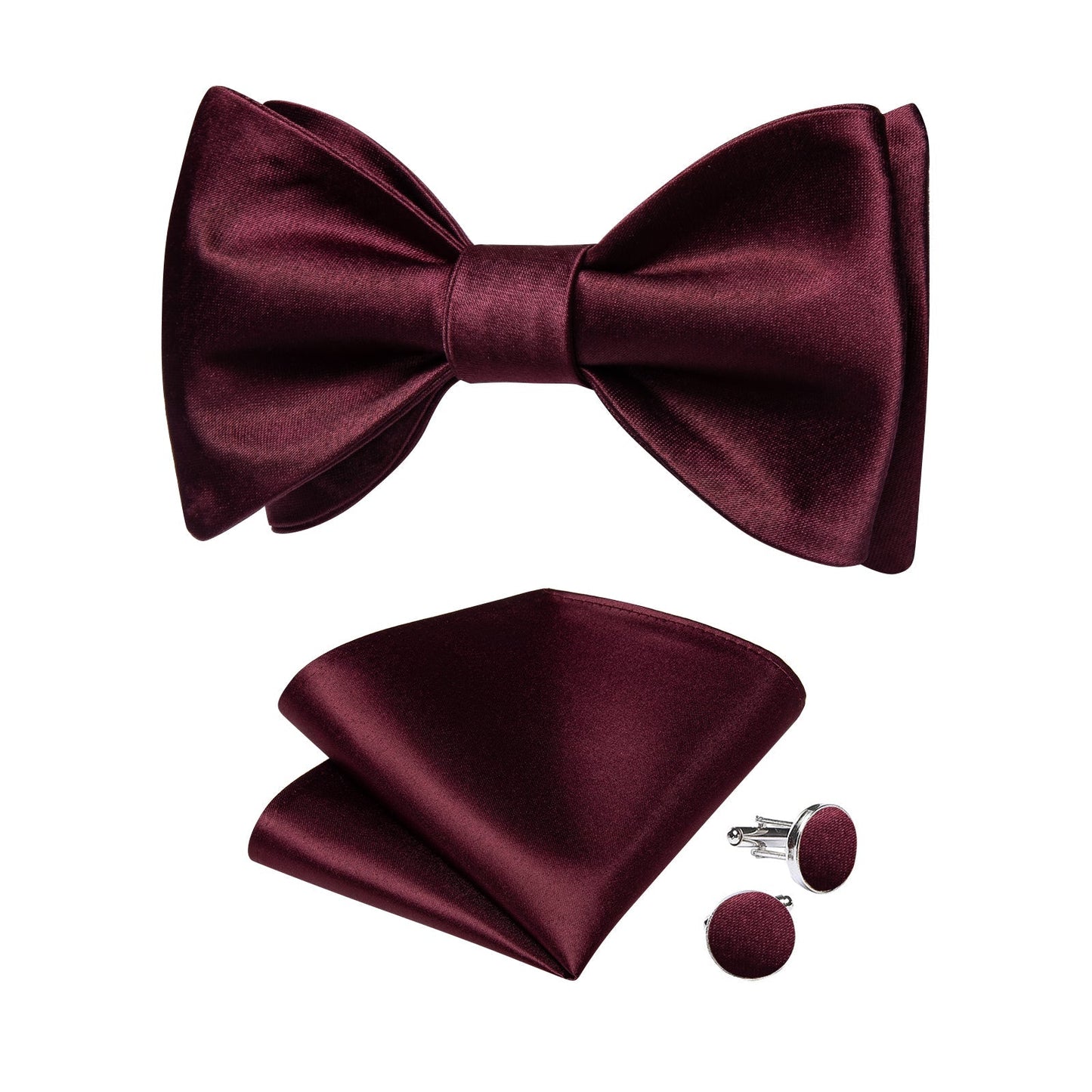 Solid Burgundy Silk Bow Tie bow tie    - Sophisticated Gentlemen