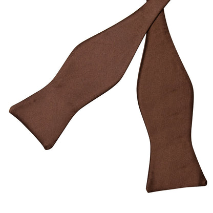 Solid Brown Silk Bow Tie bow tie    - Sophisticated Gentlemen