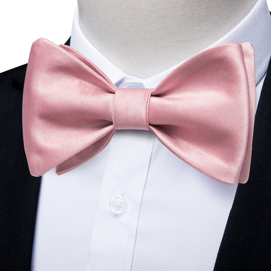 Solid Pink Silk Bow Tie bow tie    - Sophisticated Gentlemen