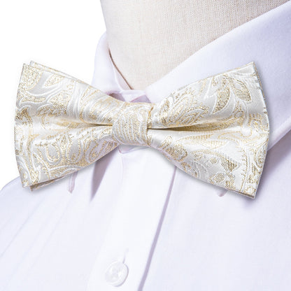 Beige Floral Bow Tie bow ties    - Sophisticated Gentlemen