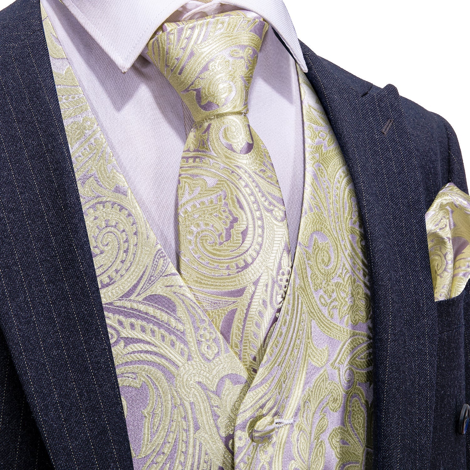 Champagne Pink Vest Set vest set S (Chest 41)   - Sophisticated Gentlemen