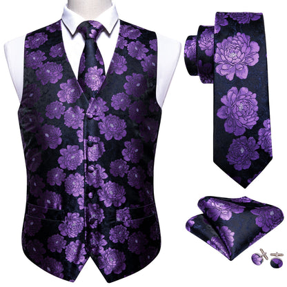 Purple Peony Vest Set - SOPHGENT