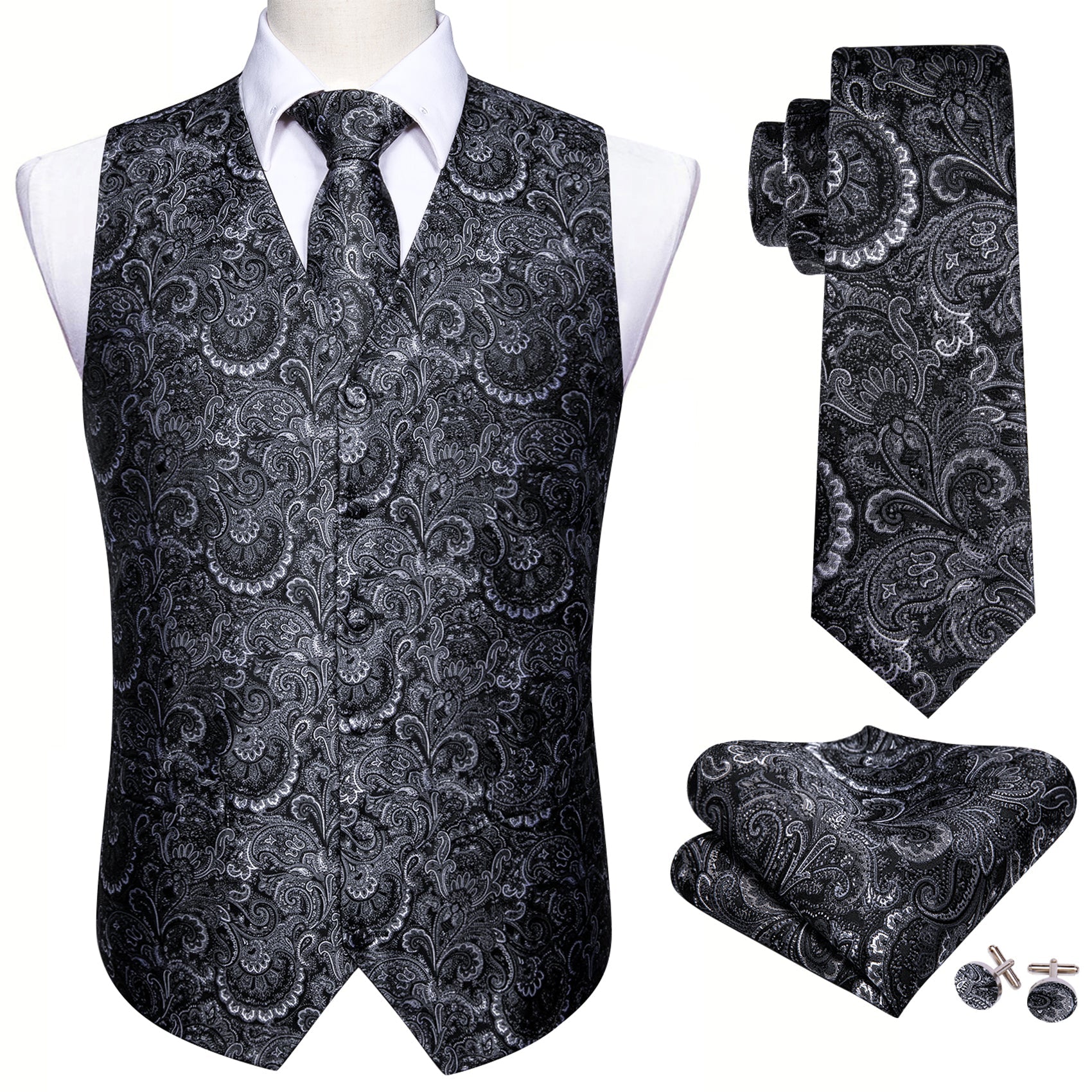 Carbon Paisley Vest Set - SOPHGENT