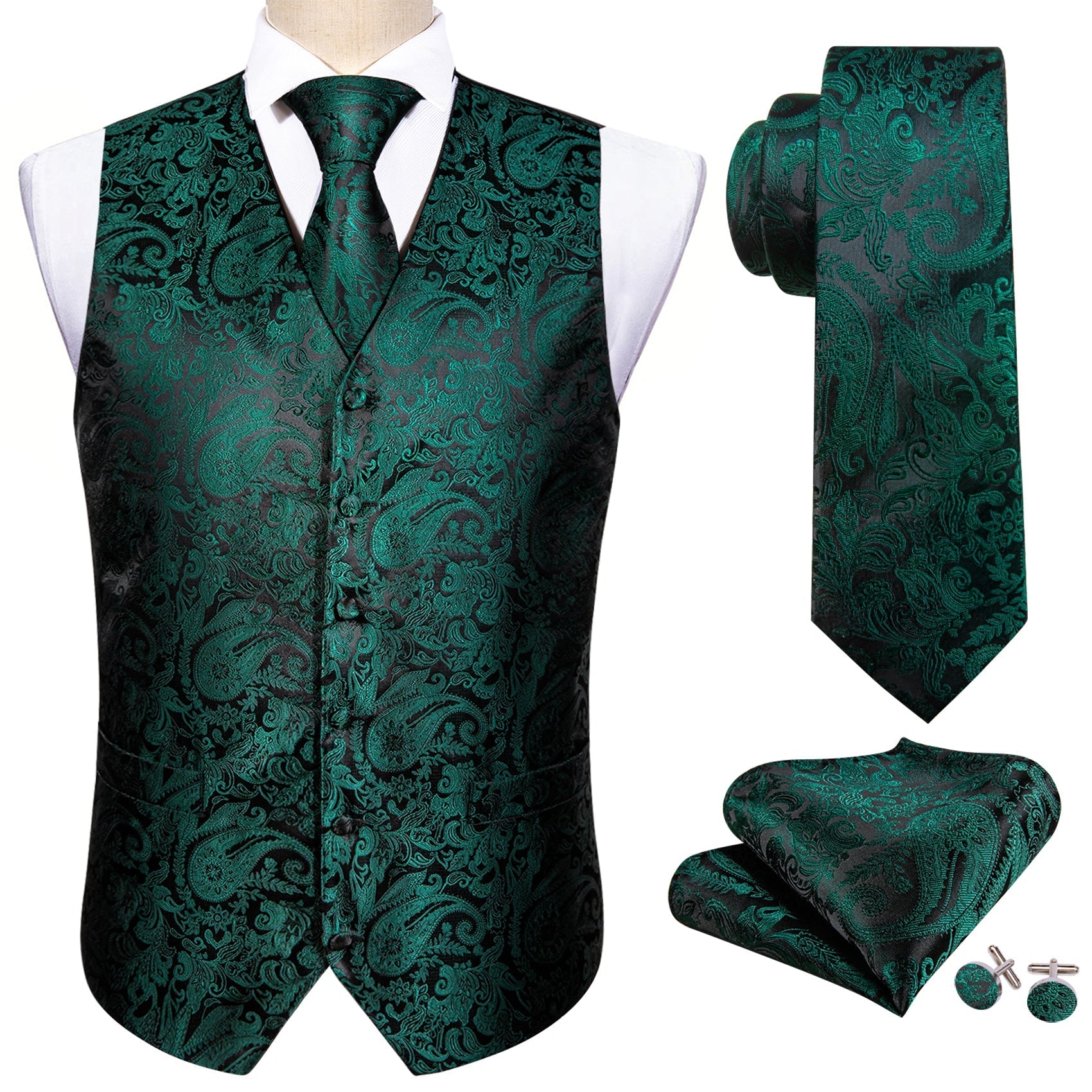 Very Dark Green Vest Set - SOPHGENT