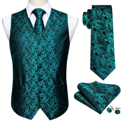 Teal Green Vest Set - SOPHGENT