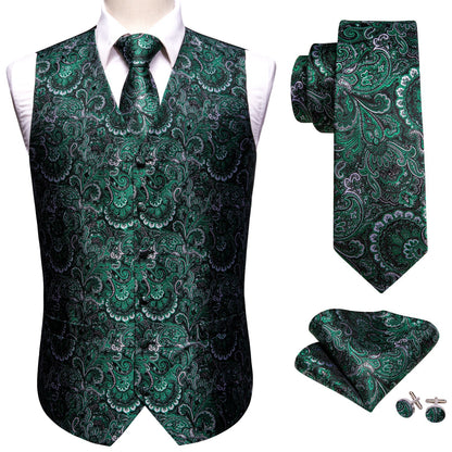 Dark Royal Green Vest Set - SOPHGENT