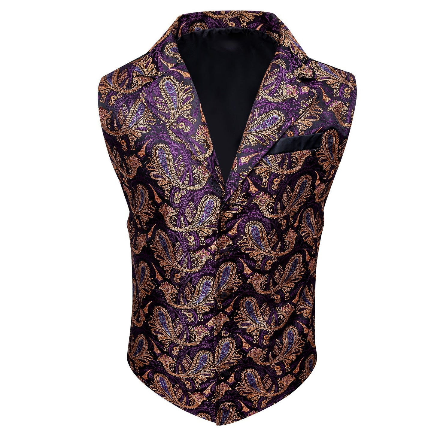 Brown and Purple Paisley Vest - SOPHGENT