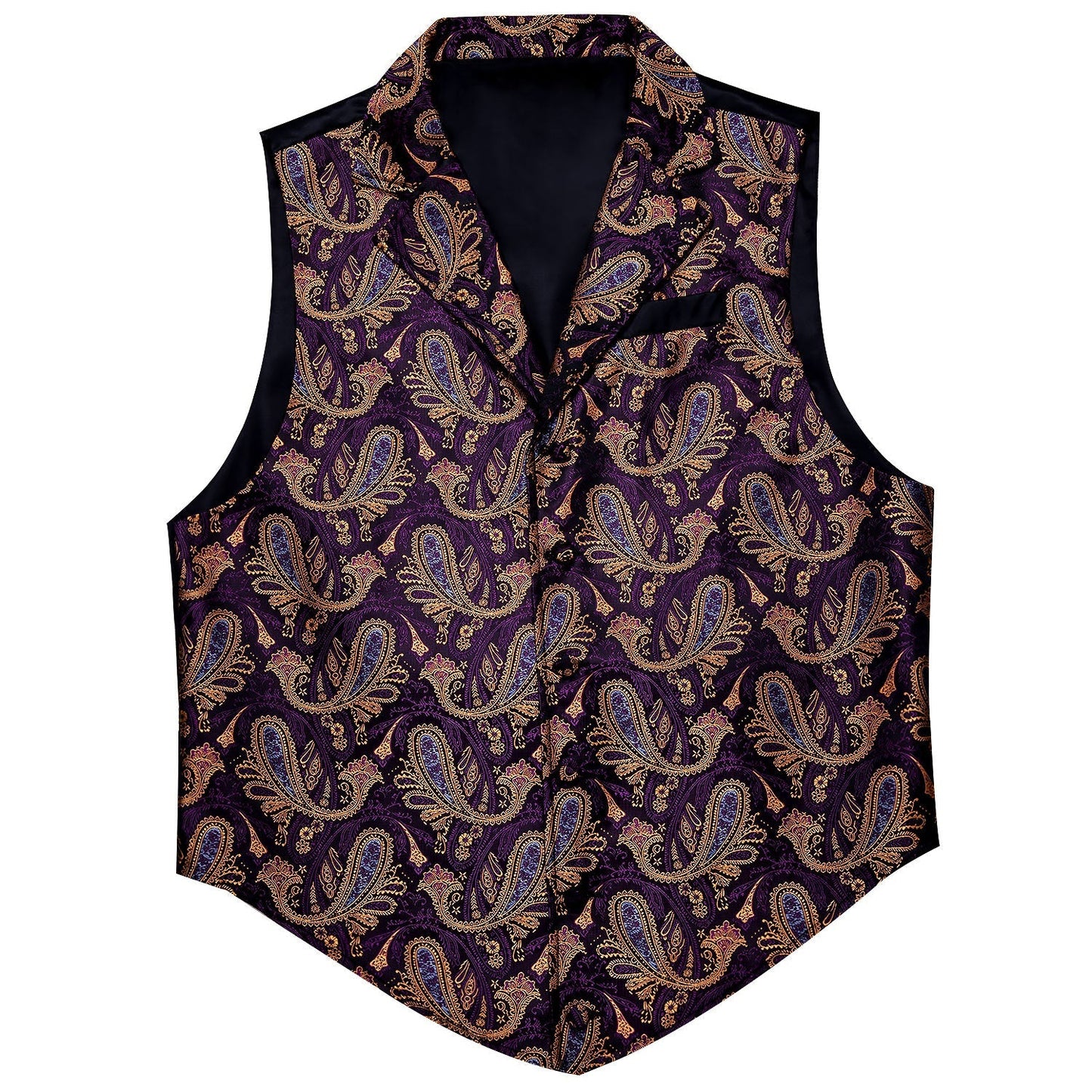 Brown and Purple Paisley Vest vest set S (Chest 38)   - Sophisticated Gentlemen