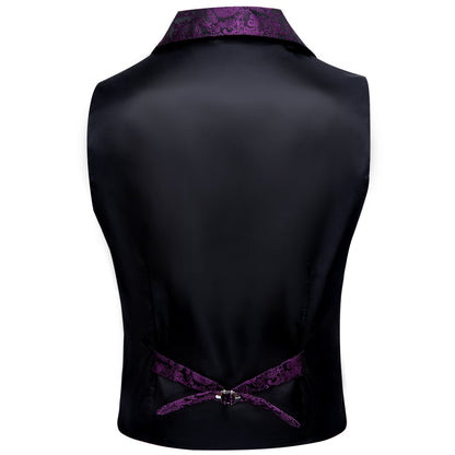 Purple and Black Paisley Vest vest set    - Sophisticated Gentlemen