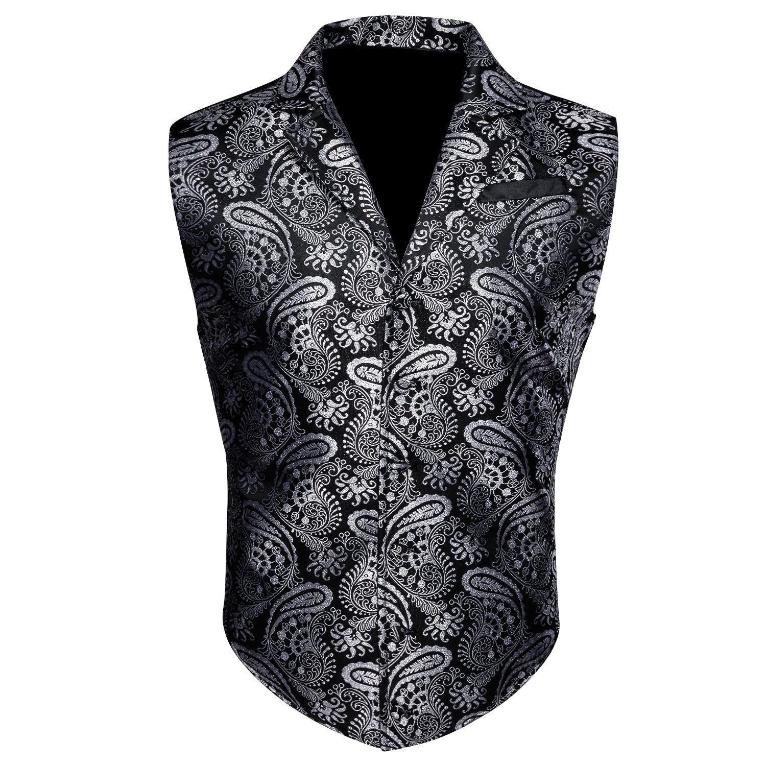 Silver and Black Paisley Vest - SOPHGENT