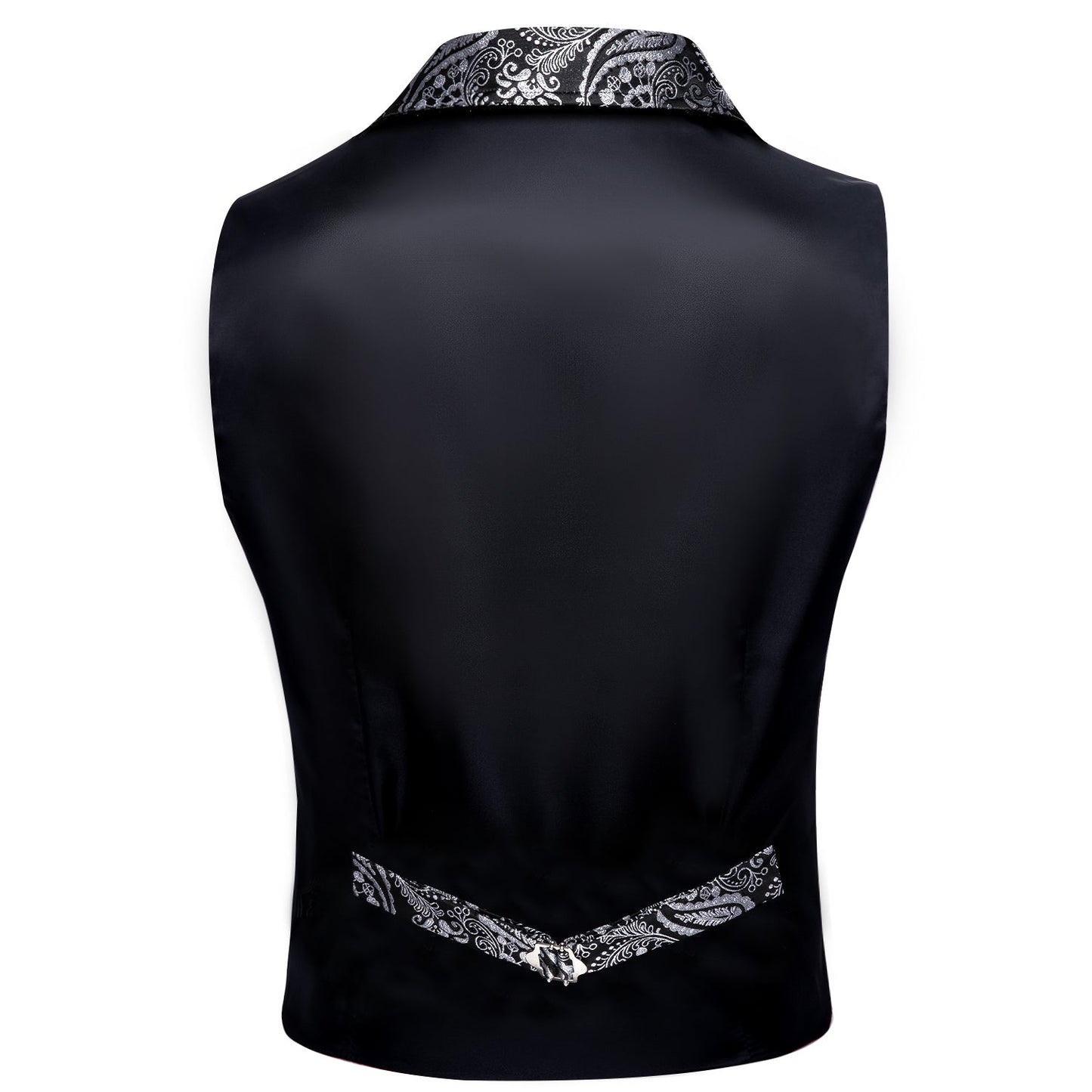Silver and Black Paisley Vest - SOPHGENT