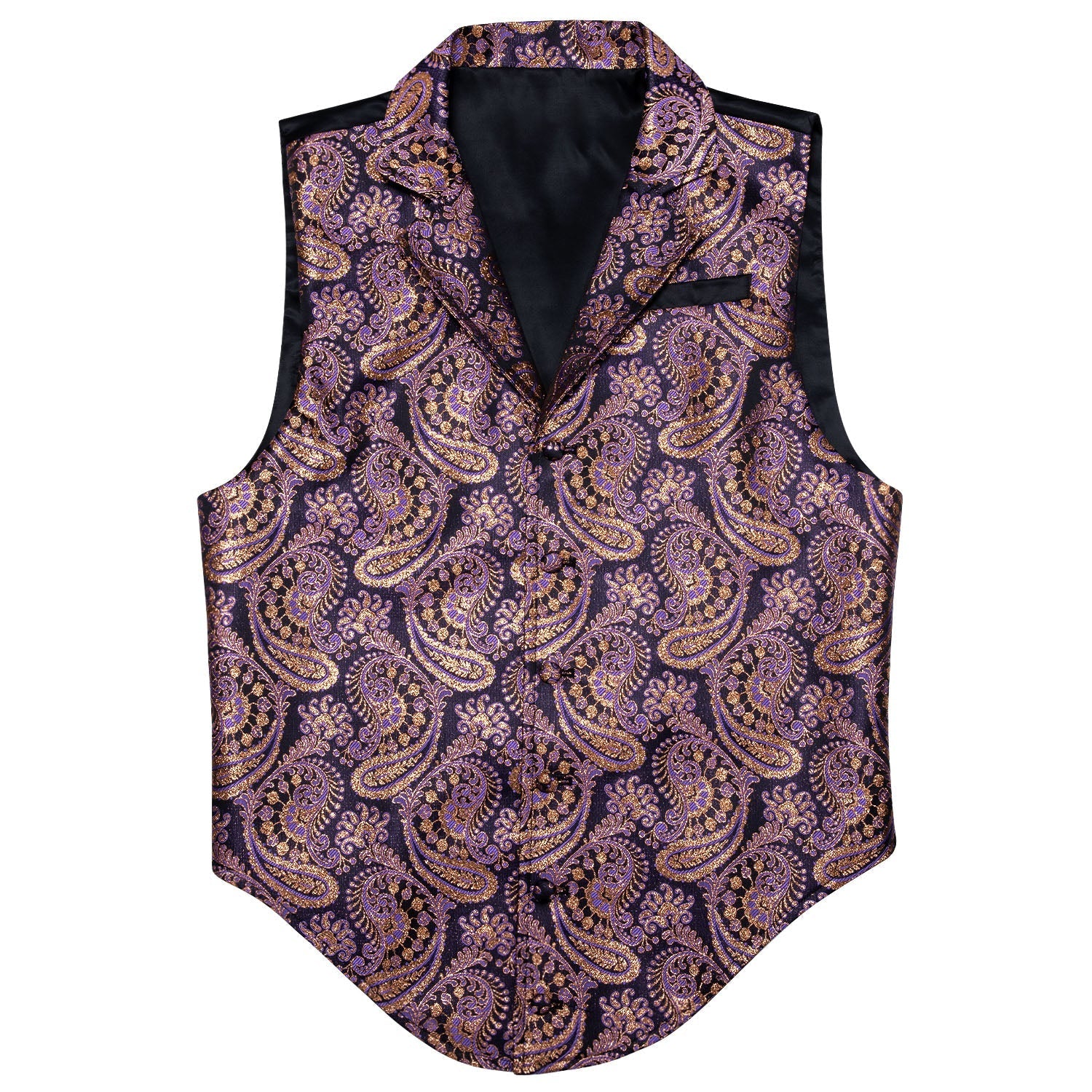 Purple and Gold Paisley Vest vest set S (Chest 38)   - Sophisticated Gentlemen