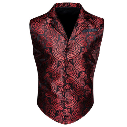 Red and Black Paisley Vest - SOPHGENT