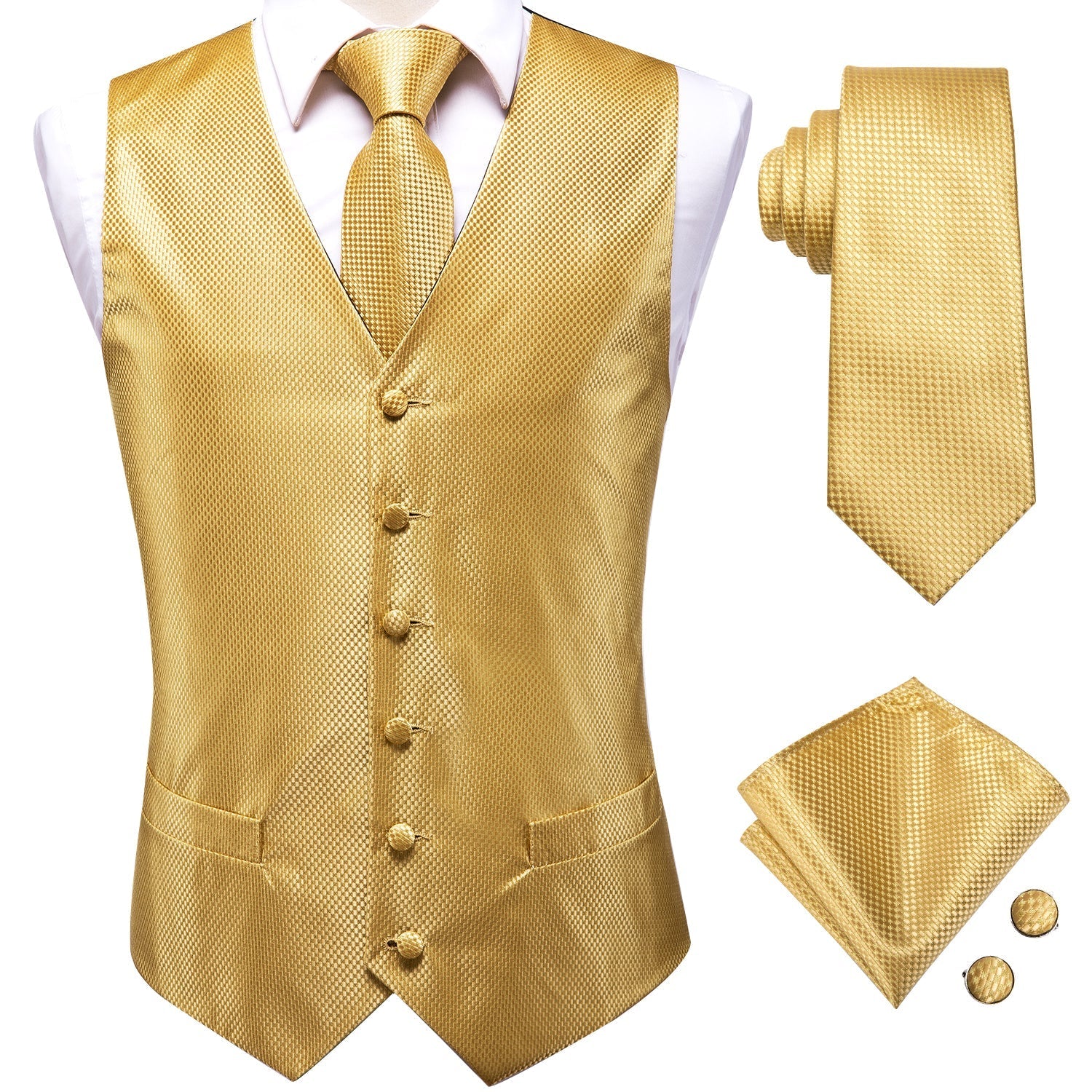 Champagne Snake Skin Vest Set vest set    - Sophisticated Gentlemen