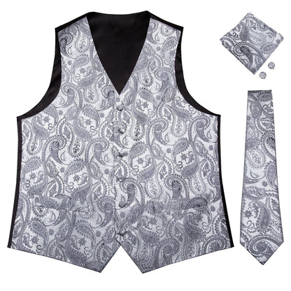 Silver Paisley Vest Set - SOPHGENT