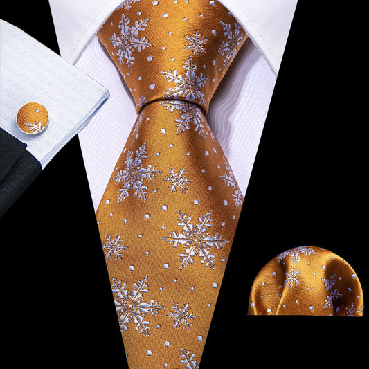 Golden Snowflakes Tie Set tie sets Standard packaging   - Sophisticated Gentlemen