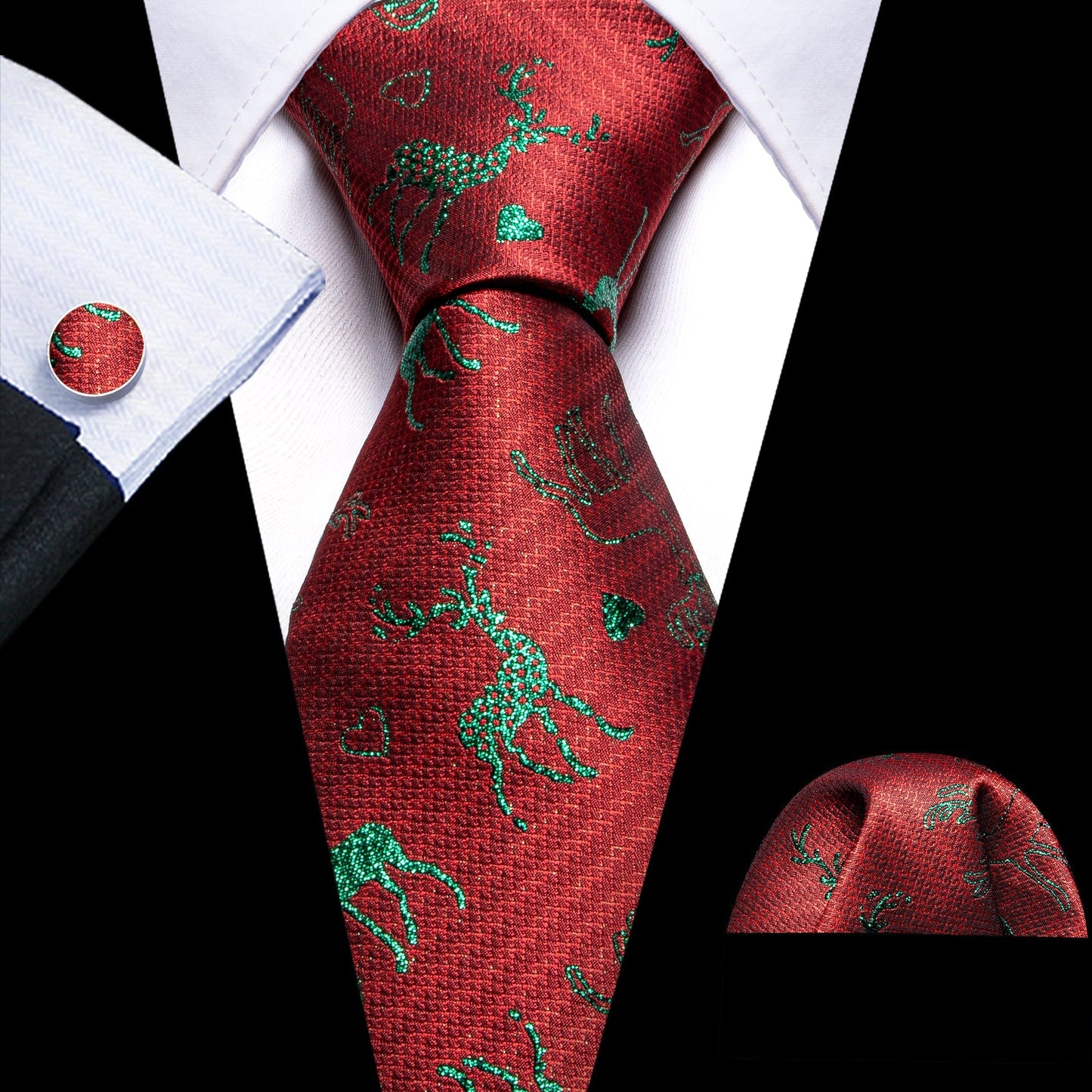 Christmas Reindeer Tie Set tie sets Standard packaging   - Sophisticated Gentlemen