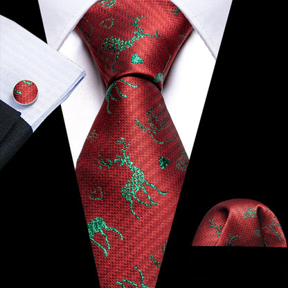 Christmas Reindeer Tie Set tie sets Standard packaging   - Sophisticated Gentlemen