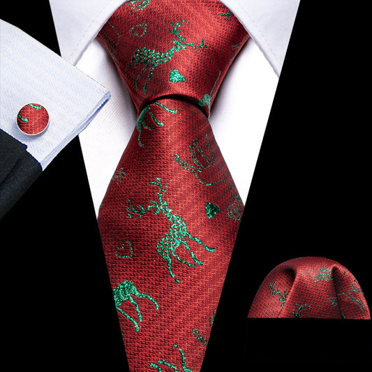 Christmas Reindeer Tie Set tie sets Standard packaging   - Sophisticated Gentlemen