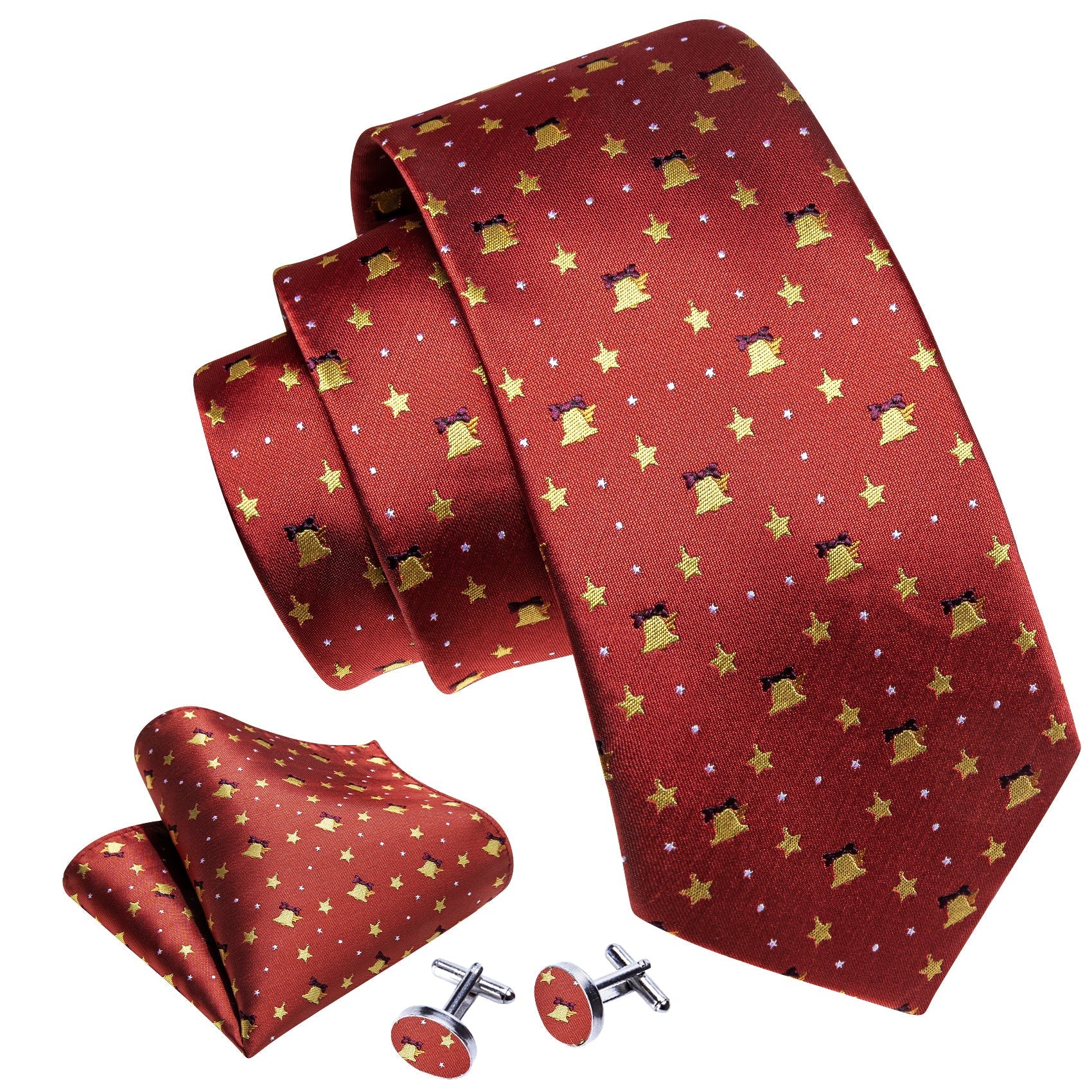 Christmas Bells Tie Set In Red tie sets    - Sophisticated Gentlemen