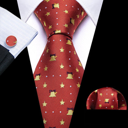 Christmas Bells Tie Set In Red tie sets Standard packaging   - Sophisticated Gentlemen