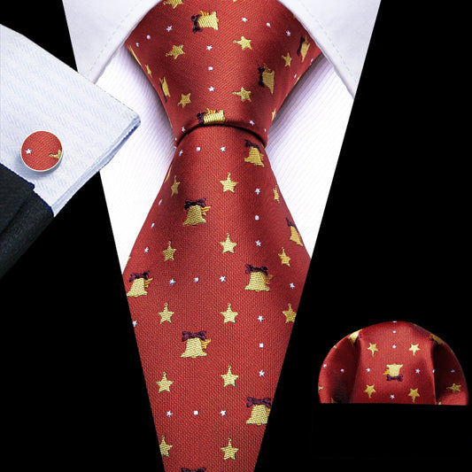 Christmas Bells Tie Set In Red tie sets Standard packaging   - Sophisticated Gentlemen