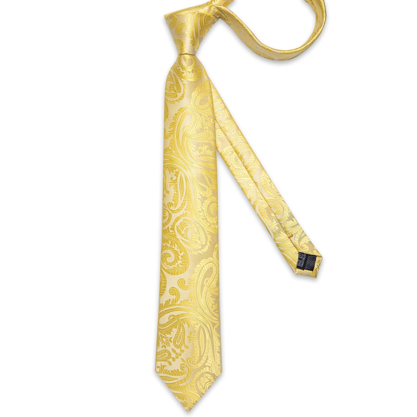 Yellow Paisley Silk Tie Set - SOPHGENT