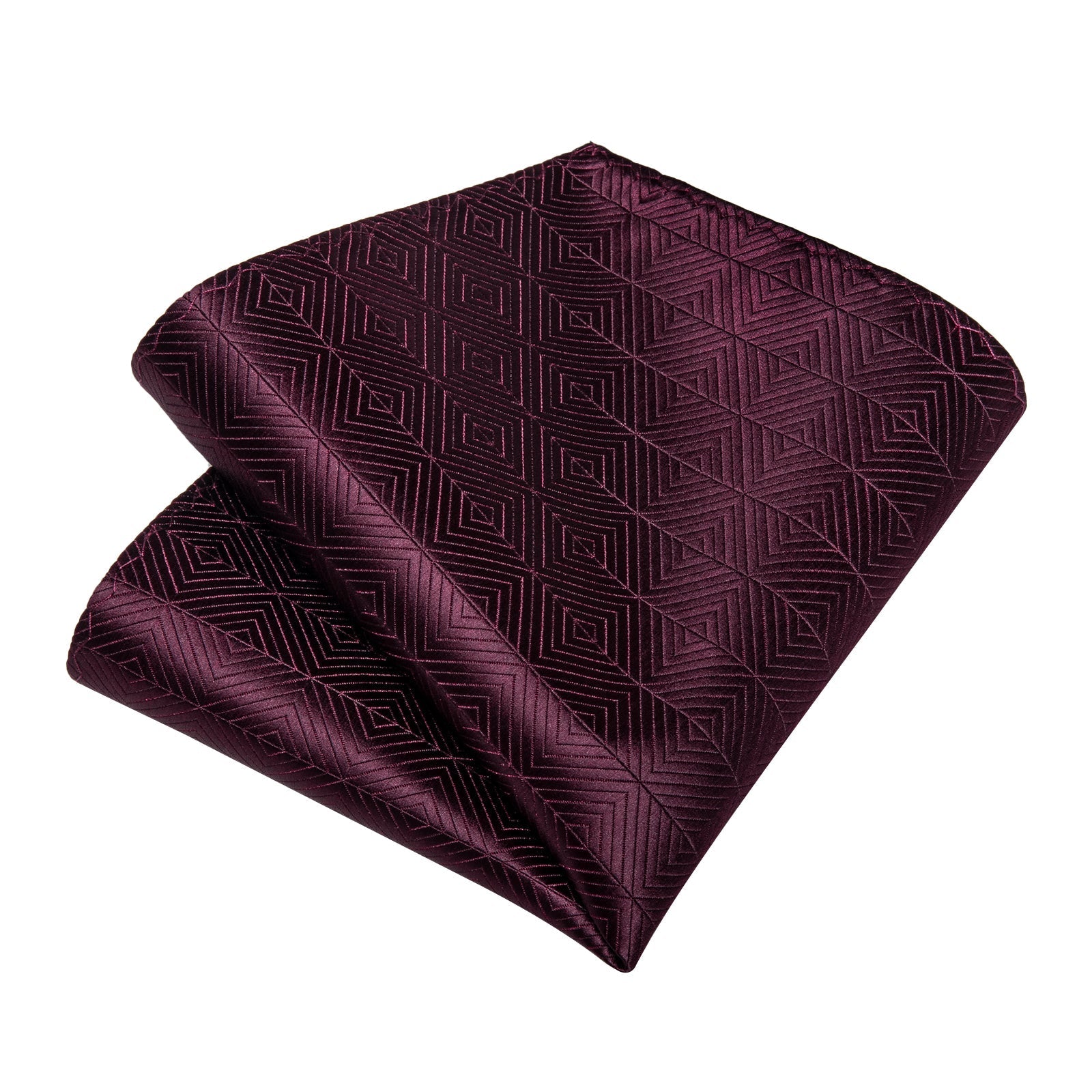 Wine Red Geometry Tie Set - SOPHGENT