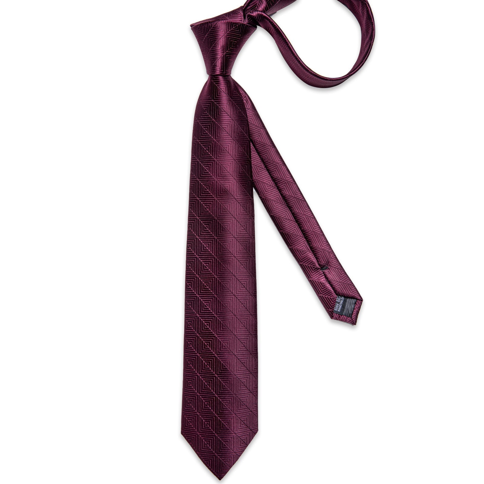 Wine Red Geometry Tie Set - SOPHGENT