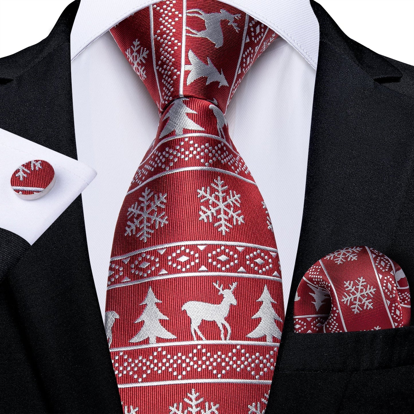 Ugly Holiday Sweater Tie Set In Red tie sets Standard packaging   - Sophisticated Gentlemen