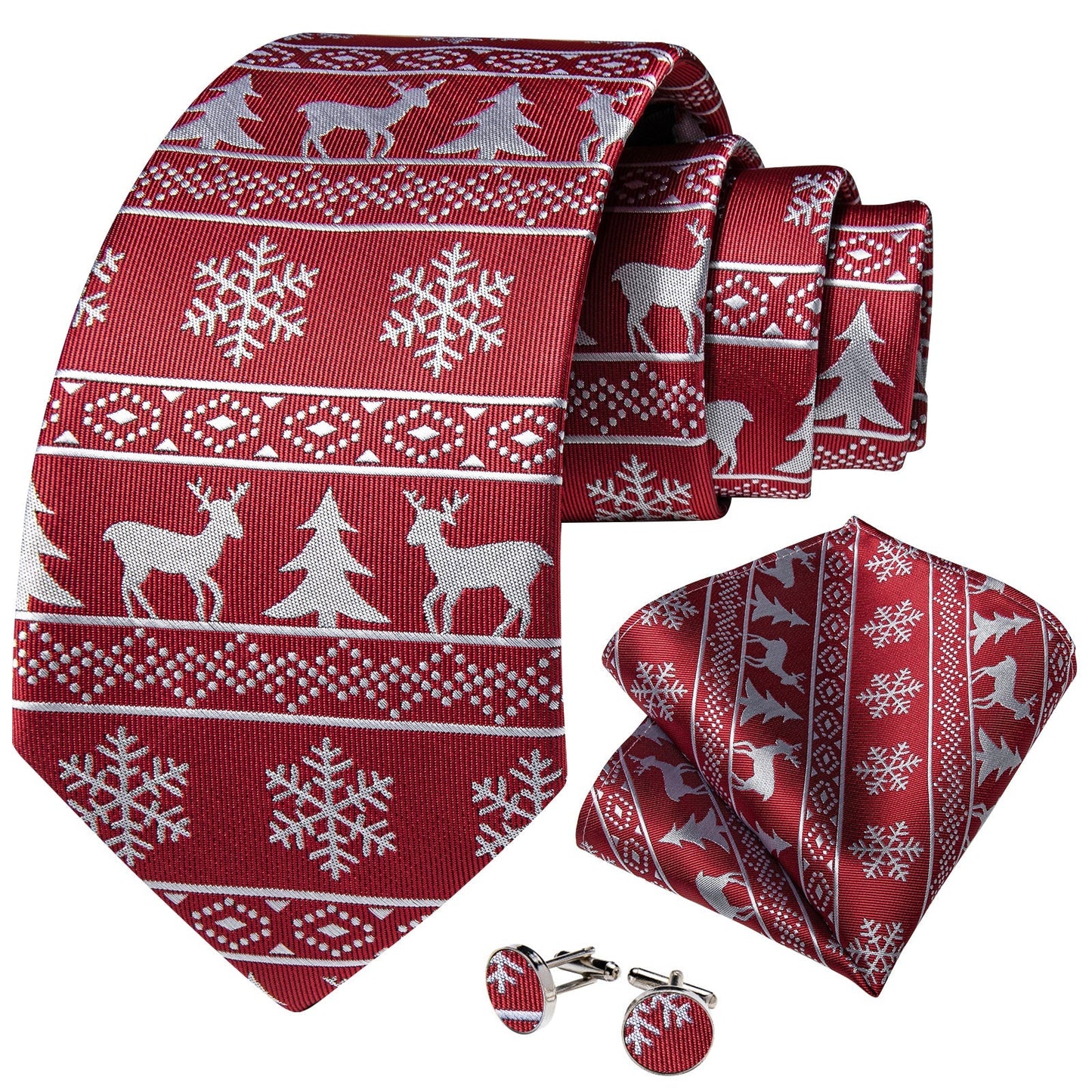 Ugly Holiday Sweater Tie Set In Red tie sets    - Sophisticated Gentlemen