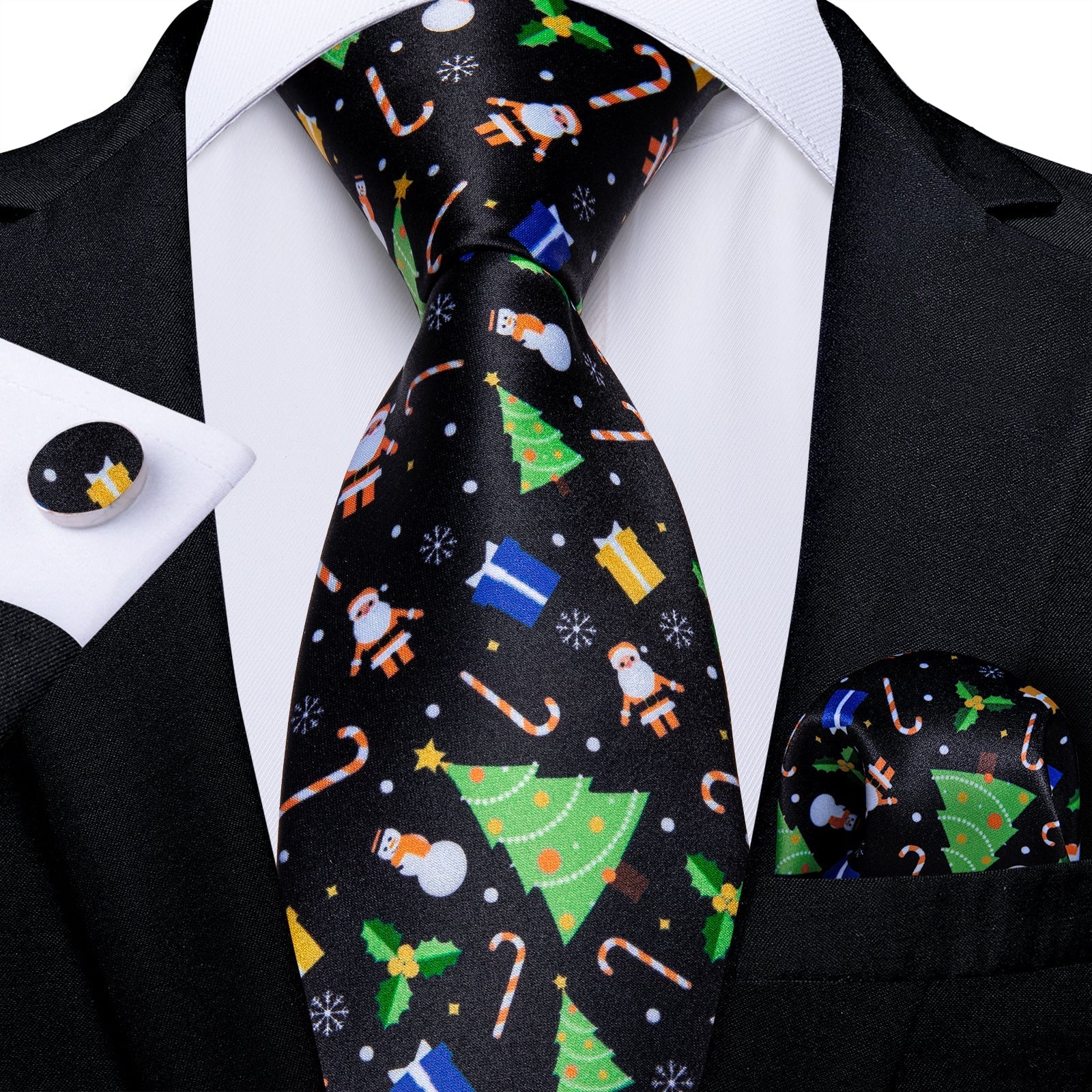 Christmas Tie Set In Black tie sets Standard packaging   - Sophisticated Gentlemen